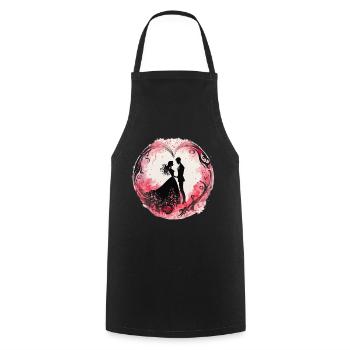 Love is all around - Cooking Apron - black - Front - AI Model Male 185 dark (185cm)