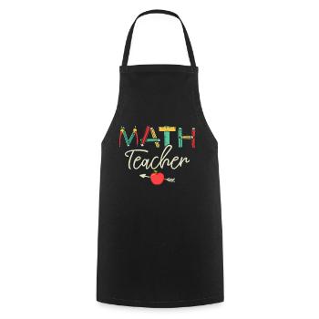 Math Teacher Student School Education - Cooking Apron - black - Front - AI Model Male 185 dark (185cm)