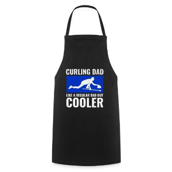 Curling Sweeping Winter Ice Sport Dad Fathers Day - Cooking Apron - black - Front - AI Model Male 185 dark (185cm)