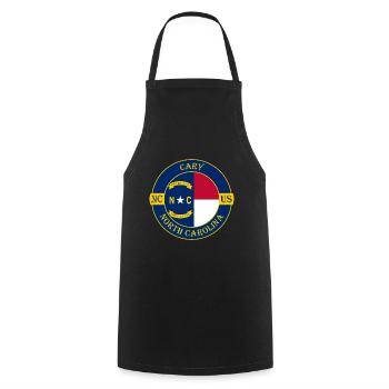 Cary North Carolina Flag USA Travel Souvenir Badge - Cooking Apron - black - Front - AI Model Male 185 dark (185cm)