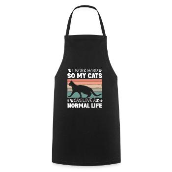 Chats Yeux de chat Chat sauvage - Tablier de cuisine - noir - Devant - AI Model Male 185 dark (185cm)