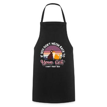 Kitten Cat Eyes Kitten Wildcat - Cooking Apron - black - Front - AI Model Male 185 dark (185cm)