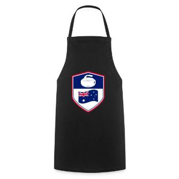 Australische Flagge Curling Winter Eissport Australien - Kochschürze - Schwarz - Vorne - AI Model Male 185 dark (185cm)