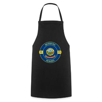Meridian Idaho Flag USA Travel Souvenir Badge - Cooking Apron - black - Front - AI Model Male 185 dark (185cm)