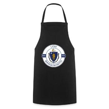 Lynn Massachusetts Flag USA Travel Souvenir Badge - Cooking Apron - black - Front - AI Model Male 185 dark (185cm)