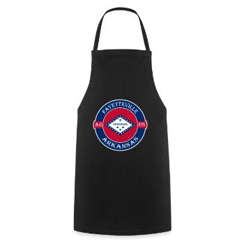 Fayetteville Arkansas Flag USA Souvenir Badge - Cooking Apron - black - Front - AI Model Male 185 dark (185cm)
