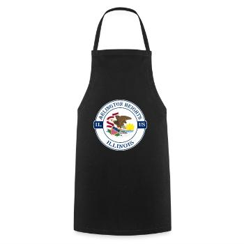 Arlington Heights Illinois Flagge USA Souvenir - Kochschürze - Schwarz - Vorne - AI Model Male 185 dark (185cm)
