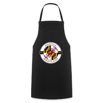 Rockville Maryland Flagge USA Reise Souvenir Abzeichen - Kochschürze - Schwarz - Vorne - AI Model Male 185 dark (185cm)