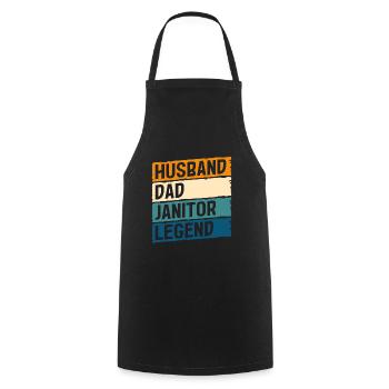 Caretaker garbage - Cooking Apron - black - Front - AI Model Male 185 dark (185cm)