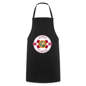 Sanford Florida Flag USA Travel Souvenir Badge - Cooking Apron - black - Front - AI Model Male 185 dark (185cm)