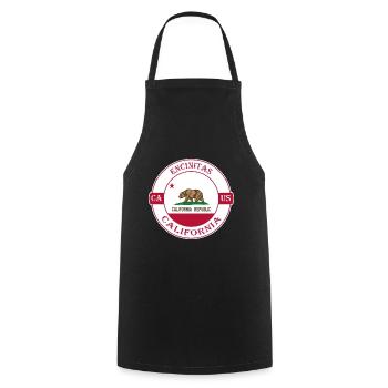 Encinitas California Flag USA Souvenir Badge - Cooking Apron - black - Front - AI Model Male 185 dark (185cm)
