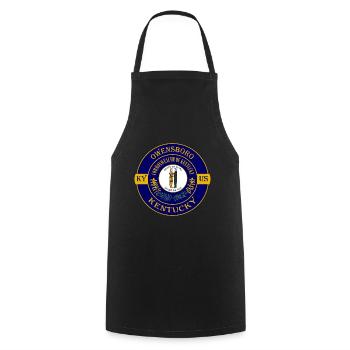 Owensboro Kentucky Flag USA Travel Souvenir Badge - Cooking Apron - black - Front - AI Model Male 185 dark (185cm)
