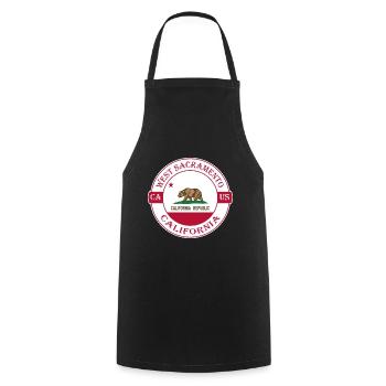 West Sacramento California Flag USA Souvenir - Cooking Apron - black - Front - AI Model Male 185 dark (185cm)