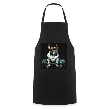 Français Bulldog Frenchie Bodybuilding Dog - Tablier de cuisine - noir - Devant - AI Model Male 185 dark (185cm)