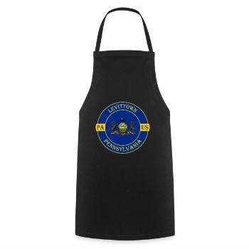 Levittown Pennsylvania Flag USA Souvenir Badge - Cooking Apron - black - Front - AI Model Male 185 dark (185cm)