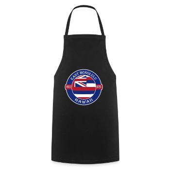 East Honolulu Hawaii Flag USA Souvenir Badge - Tablier de cuisine - noir - Devant - AI Model Male 185 dark (185cm)