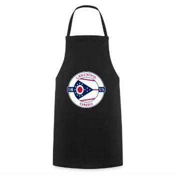 Lakewood Ohio Flag USA Travel Souvenir Badge - Cooking Apron - black - Front - AI Model Male 185 dark (185cm)