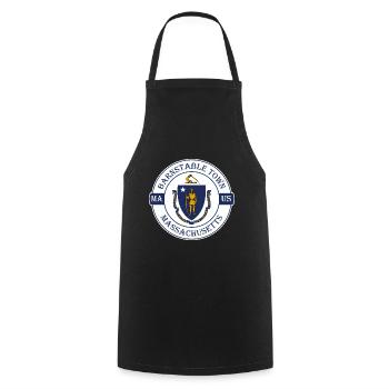 Barnstable Town Massachusetts Flag USA Souvenir - Cooking Apron - black - Front - AI Model Male 185 dark (185cm)