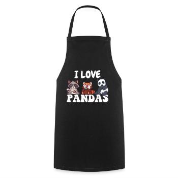 I love pandas - Cooking Apron - black - Front - AI Model Male 185 dark (185cm)