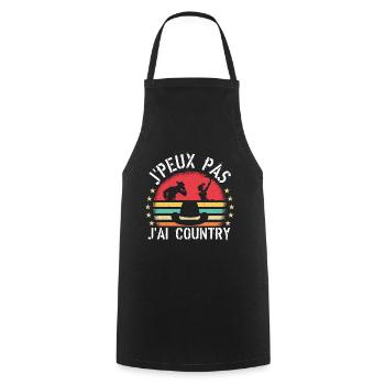 J Peux Pas J Ai Country cadeau vintage - Tablier de cuisine - noir - Devant - AI Model Male 185 dark (185cm)