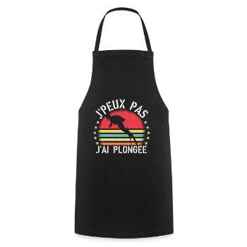 J Peux Pas J Ai Plongée cadeau vintage - Tablier de cuisine - noir - Devant - AI Model Male 185 dark (185cm)