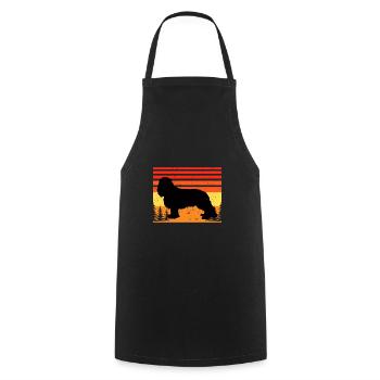 King Charles Dog Lover Silhouette Vintage Sunset - Cooking Apron - black - Front - AI Model Male 185 dark (185cm)