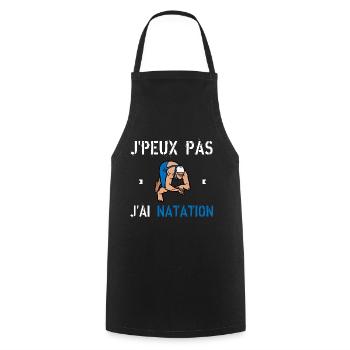 J'Peux Pas J'Ai natation - Tablier de cuisine - noir - Devant - AI Model Male 185 dark (185cm)
