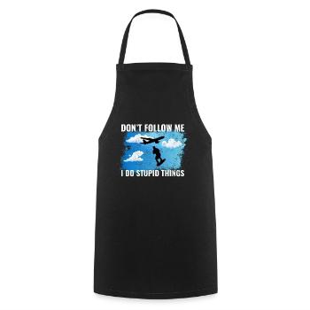Skysurfing Skydiving Extreme Sport Skydiver Funny - Cooking Apron - black - Front - AI Model Male 185 dark (185cm)