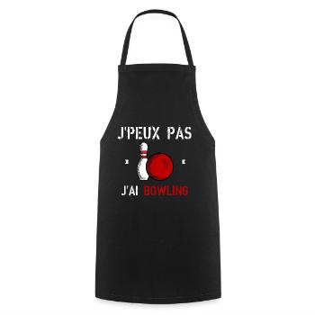 J'Peux Pas J'Ai Bowling - Tablier de cuisine - noir - Devant - AI Model Male 185 dark (185cm)
