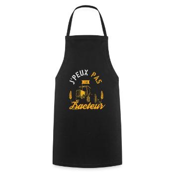 J'Peux Pas J'Ai Tracteur cadeau humour - Tablier de cuisine - noir - Devant - AI Model Male 185 dark (185cm)