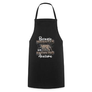 Monkey Monkey Ape Silly - Cooking Apron - black - Front - AI Model Male 185 dark (185cm)