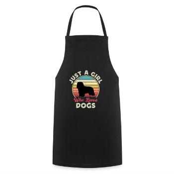 Briard Dog Lover Silhouette Vintage Sunset - Cooking Apron - black - Front - AI Model Male 185 dark (185cm)