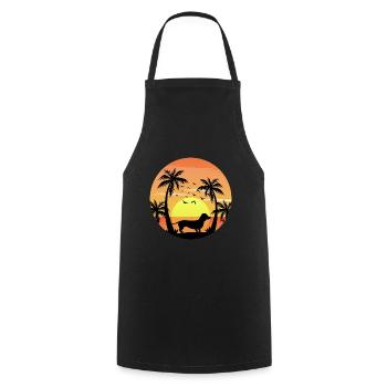 Dackelbesitzer Beach Sunset Palmen - Kochschürze - Schwarz - Vorne - AI Model Male 185 dark (185cm)