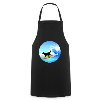 Golden retriever Maman Chien Surf Planche de Surf Surfer - Tablier de cuisine - noir - Devant - AI Model Male 185 dark (185cm)