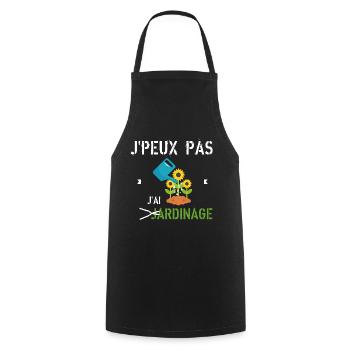 J Peux Pas J Ai Jardinage - Tablier de cuisine - noir - Devant - AI Model Male 185 dark (185cm)
