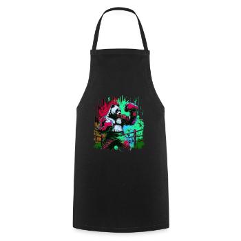 Lustiger bunter Panda Boxer MMA Kampfsport - Kochschürze - Schwarz - Vorne - AI Model Male 185 dark (185cm)