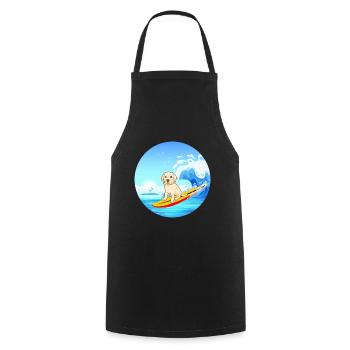 Labrador Retriever Chien Surf Vagues de la mer - Tablier de cuisine - noir - Devant - AI Model Male 185 dark (185cm)