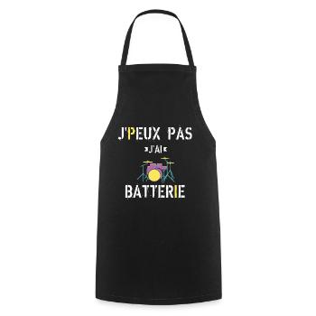 J Peux Pas J ai Batterie - Tablier de cuisine - noir - Devant - AI Model Male 185 dark (185cm)