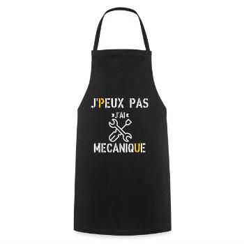J Peux Pas J ai Mécanique - Tablier de cuisine - noir - Devant - AI Model Male 185 dark (185cm)