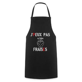 J Peux Pas J ai Fraises - Tablier de cuisine - noir - Devant - AI Model Male 185 dark (185cm)