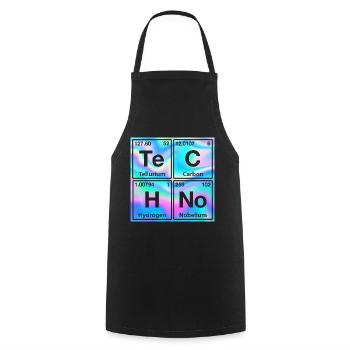 Techno Rave Electro Raver Chemie Periodensystem - Kochschürze - Schwarz - Vorne - AI Model Male 185 dark (185cm)
