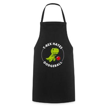 Dodgeball T-rex dinosaure t rex Dino tyrannosaurus - Tablier de cuisine - noir - Devant - AI Model Male 185 dark (185cm)