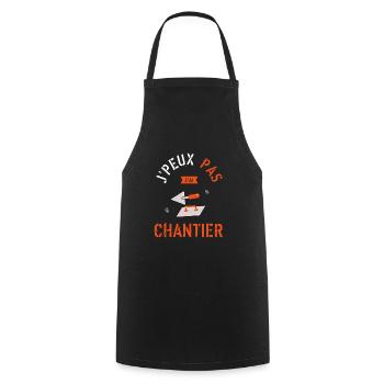 J peux pas j ai chantier - Tablier de cuisine - noir - Devant - AI Model Male 185 dark (185cm)