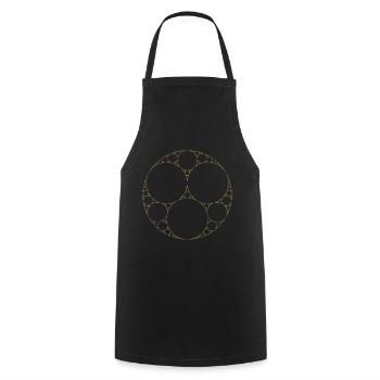 Apollinische Dichtung Math Fraktal Heiliges Gold - Kochschürze - Schwarz - Vorne - AI Model Male 185 dark (185cm)
