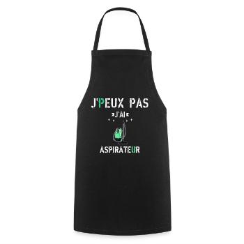J Peux Pas J Ai Aspirateur - Tablier de cuisine - noir - Devant - AI Model Male 185 dark (185cm)