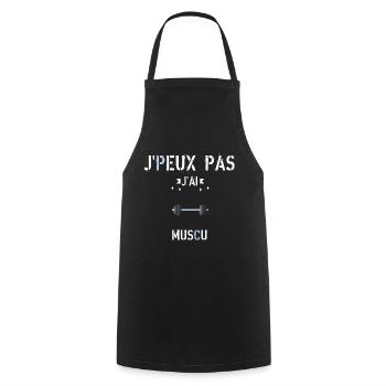 J Peux Pas J Ai Muscu - Tablier de cuisine - noir - Devant - AI Model Male 185 dark (185cm)