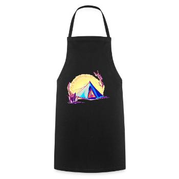 Camping Campervan Camping Caravan Camp Cadeau - Tablier de cuisine - noir - Devant - AI Model Male 185 dark (185cm)