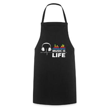 La musique, c’est la vie - Tablier de cuisine - noir - Devant - AI Model Male 185 dark (185cm)