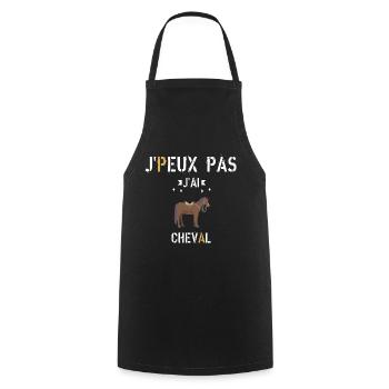 J Peux Pas J Ai Cheval - Tablier de cuisine - noir - Devant - AI Model Male 185 dark (185cm)