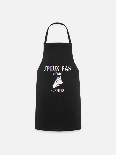 J Peux pas j ai running - Tablier de cuisine - noir